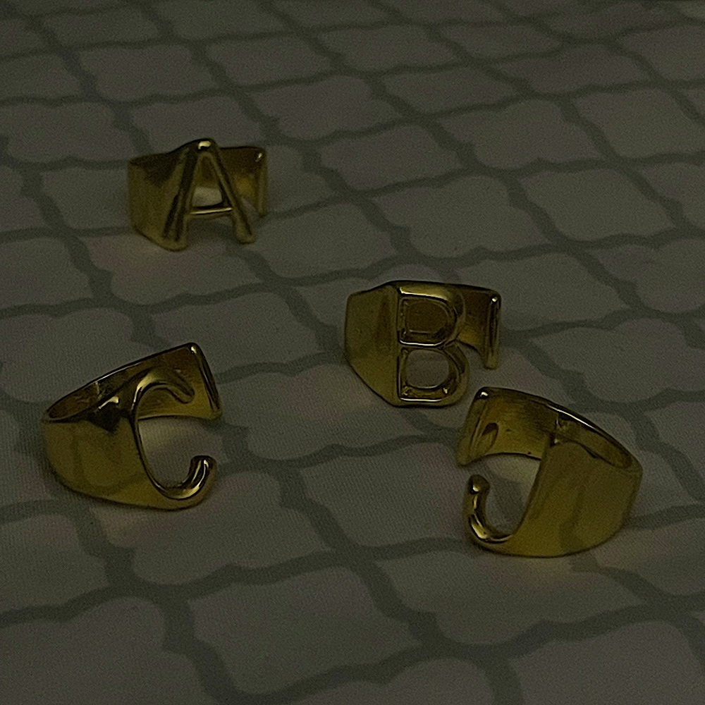 Letter Initial Gold Ring